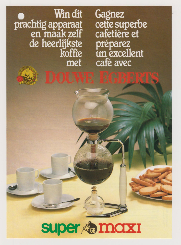Wrak Uitdrukkelijk cafe Centrum Agrarische Geschiedenis (CAG) · Advertentie voor een promotie voor  Douwe Egberts koffie bij GB waarbij de consument een cona koffiezetter kan  winnen
